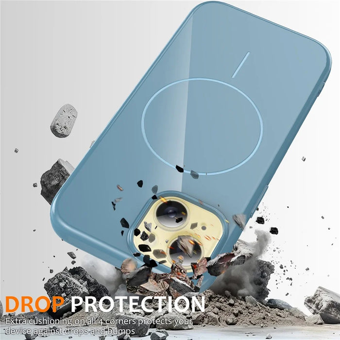 For iPhone 13 Magnetic Case Compatible with MagSafe TPU Phone Back Cover with Lanyard - Blue - 4