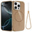 For iPhone 15 Pro Magnetic Case Compatible with MagSafe TPU Phone Back Cover with Lanyard - Gold - 1