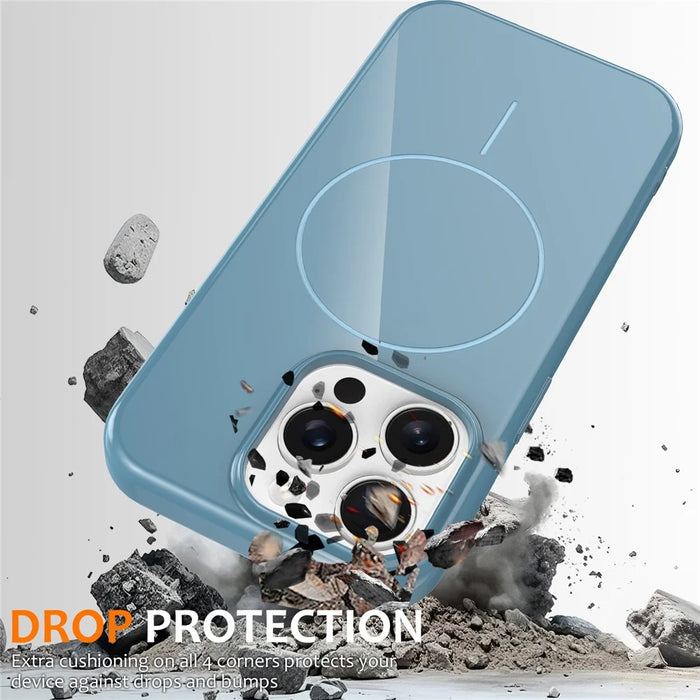 For iPhone 15 Pro Max Magnetic Case Compatible with MagSafe TPU Phone Back Cover with Lanyard - Blue - 4