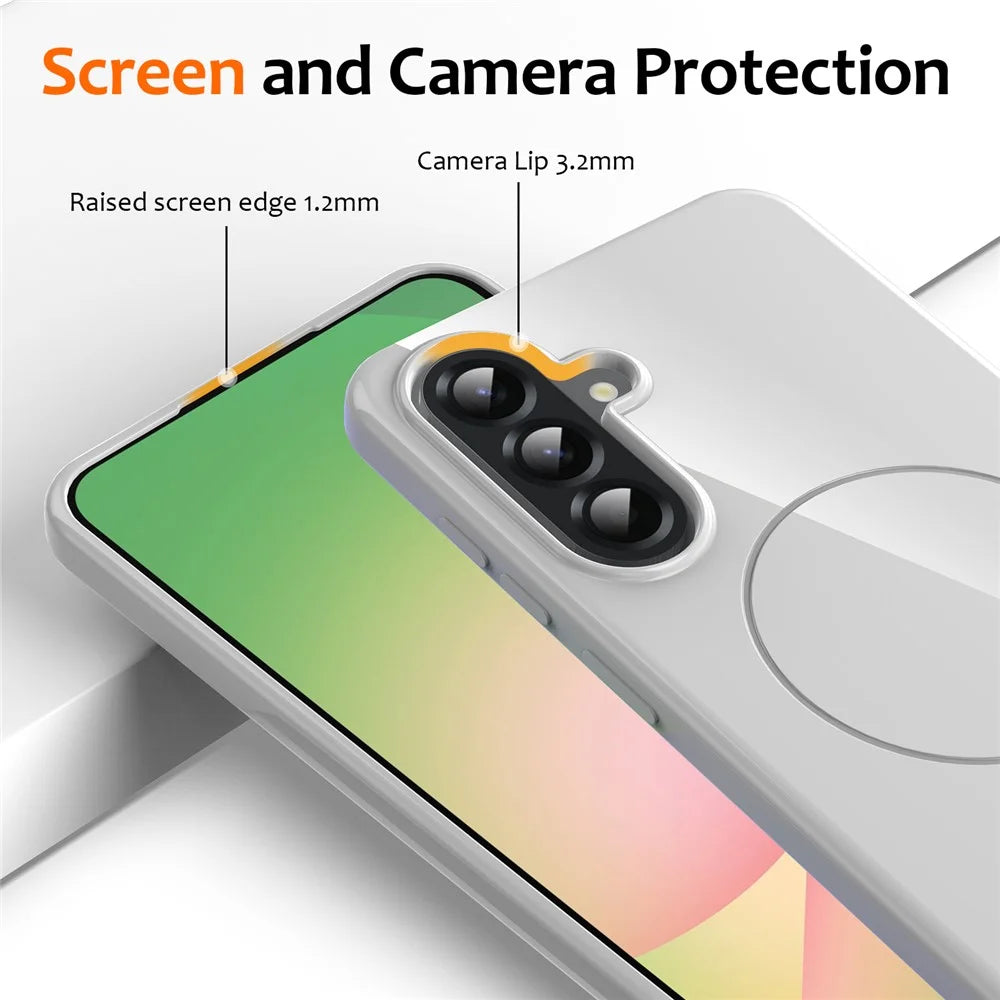 For Samsung Galaxy A26 5G Magnetic Case TPU Phone Back Cover with Lanyard - White - 2
