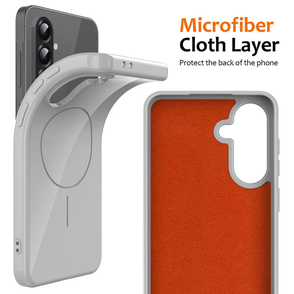 For Samsung Galaxy A26 5G Magnetic Case TPU Phone Back Cover with Lanyard - White - 4