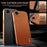 AZNS For iPhone 17e / 16e Case Electroplating Carbon Fiber Texture PU + TPU Phone Cover - Brown - 4