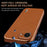 AZNS For iPhone 17e / 16e Case Electroplating Carbon Fiber Texture PU + TPU Phone Cover - Brown - 5