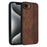 AZNS For iPhone 17e / 16e Case Protective PU Leather Covered TPU Phone Shell - Brown - 1
