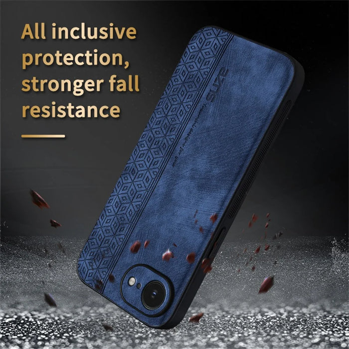 AZNS For iPhone 17e / 16e Case Protective PU Leather Covered TPU Phone Shell - Brown - 7