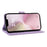 For iPhone 17e / 16e Wallet Case Cat Pattern Imprint Leather Phone Cover with Wrist Strap - Light Purple - 3