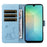 For Samsung Galaxy A26 5G / A16 5G / A16 4G Wallet Case Cat Pattern Imprint Leather Phone Cover with Wrist Strap - Sky Blue - 2