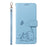 For Samsung Galaxy A26 5G / A16 5G / A16 4G Wallet Case Cat Pattern Imprint Leather Phone Cover with Wrist Strap - Sky Blue - 6
