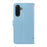 For Samsung Galaxy A26 5G / A16 5G / A16 4G Wallet Case Cat Pattern Imprint Leather Phone Cover with Wrist Strap - Sky Blue - 7