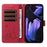 For Google Pixel 9a Wallet Case Cat Pattern Imprint Leather Phone Cover with Wrist Strap - Red - 2