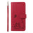For Google Pixel 9a Wallet Case Cat Pattern Imprint Leather Phone Cover with Wrist Strap - Red - 6