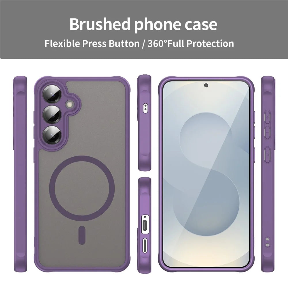 For Samsung Galaxy A36 5G Magnetic Case Anti Drop PC + TPU Phone Cover - Purple - 3