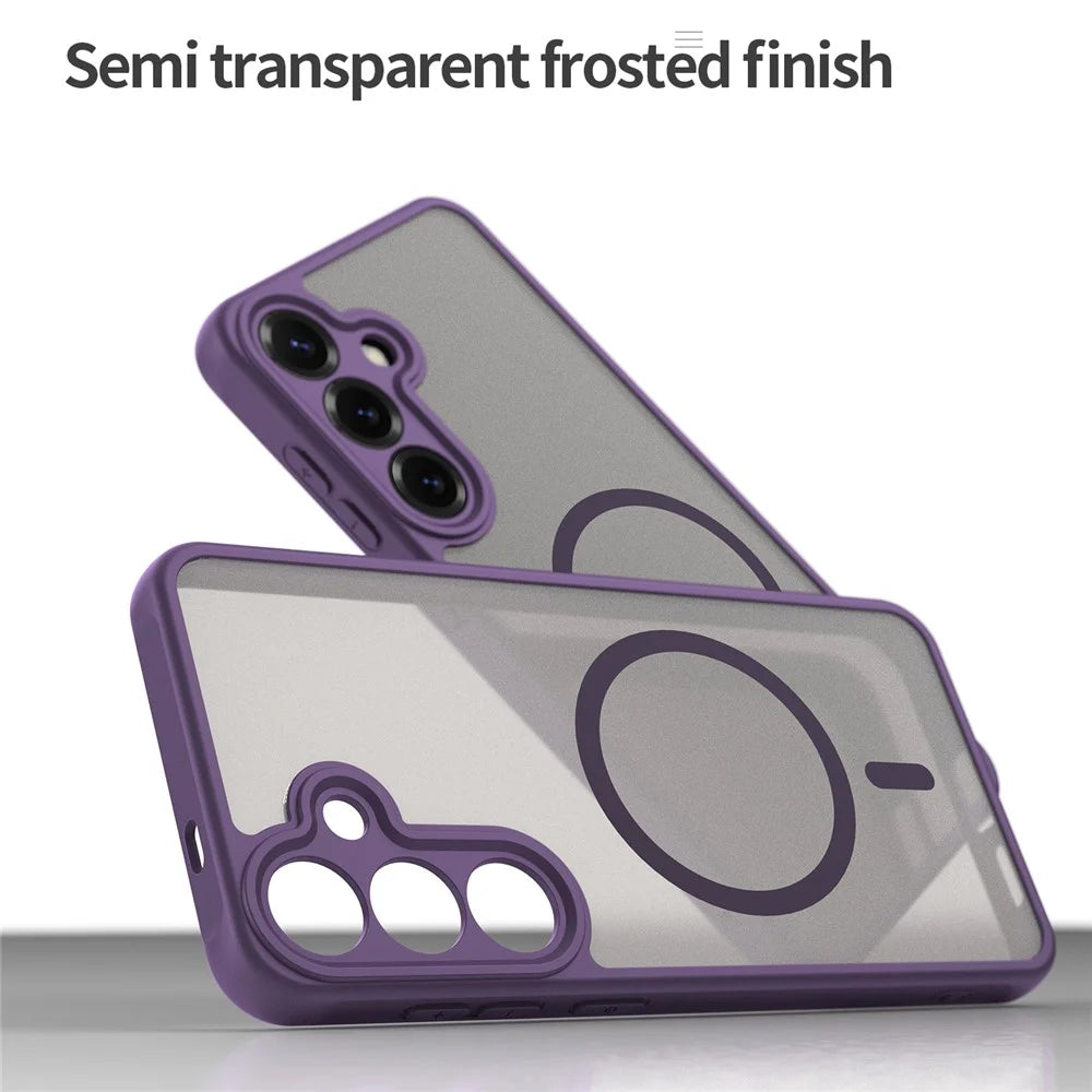 For Samsung Galaxy A36 5G Magnetic Case Anti Drop PC + TPU Phone Cover - Purple - 6