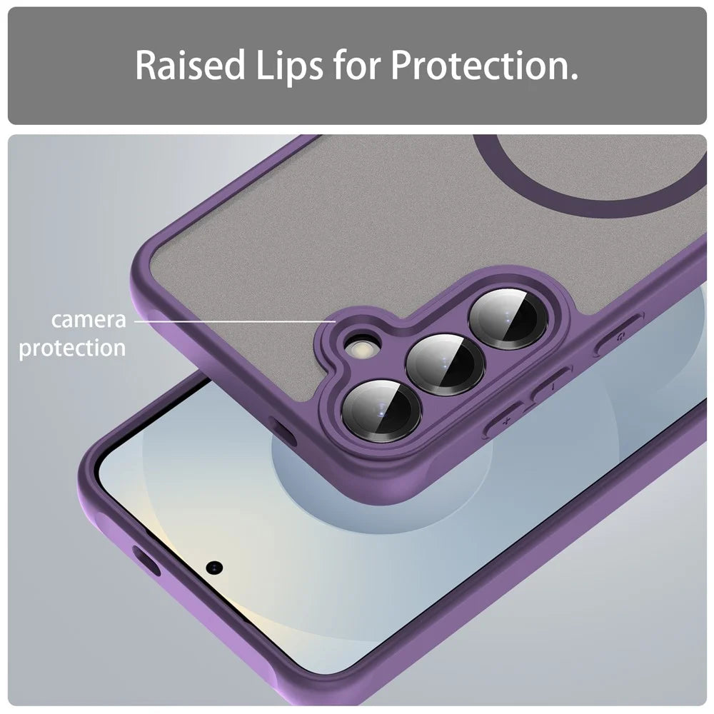 For Samsung Galaxy A36 5G Magnetic Case Anti Drop PC + TPU Phone Cover - Purple - 7