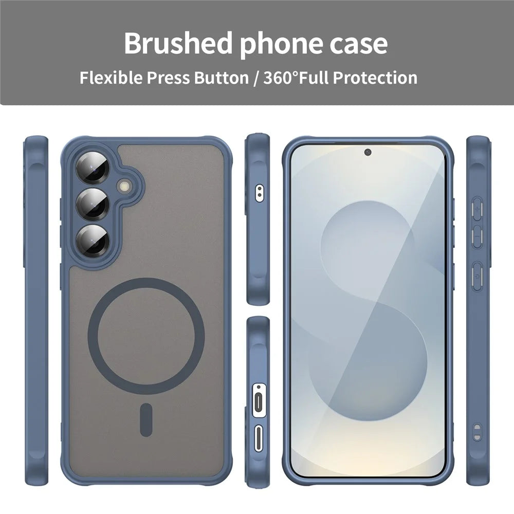 For Samsung Galaxy A56 5G Magnetic Case Anti Drop PC + TPU Phone Cover - Blue - 3