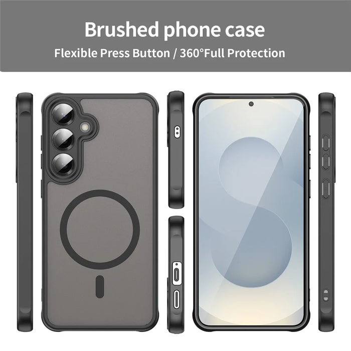 For Samsung Galaxy S24 FE Magnetic Case Anti Drop PC + TPU Phone Cover - Black - 3