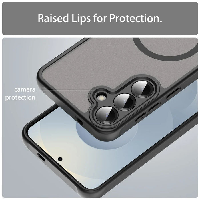 For Samsung Galaxy S24 FE Magnetic Case Anti Drop PC + TPU Phone Cover - Black - 7