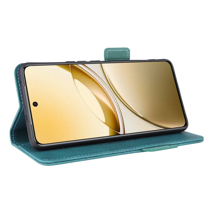For vivo V50 5G Case Leather Wallet Flip Phone Cover with Hardware Decor - Blue - 3