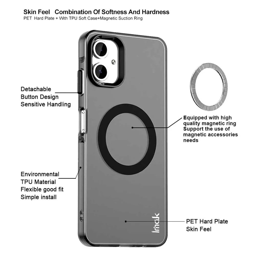 IMAK For Samsung Galaxy A06 4G Magnetic Case PC + TPU Protective Phone Back Cover - 5