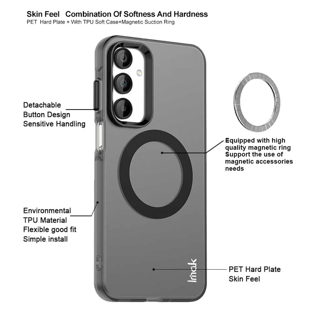 IMAK For Samsung Galaxy A16 4G / 5G Magnetic Case PC + TPU Protective Phone Back Cover - 5