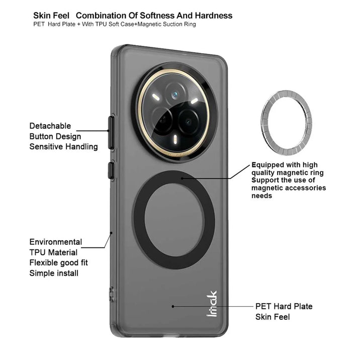 IMAK For Realme 14 Pro 5G Magnetic Case PC + TPU Protective Phone Back Cover - 5