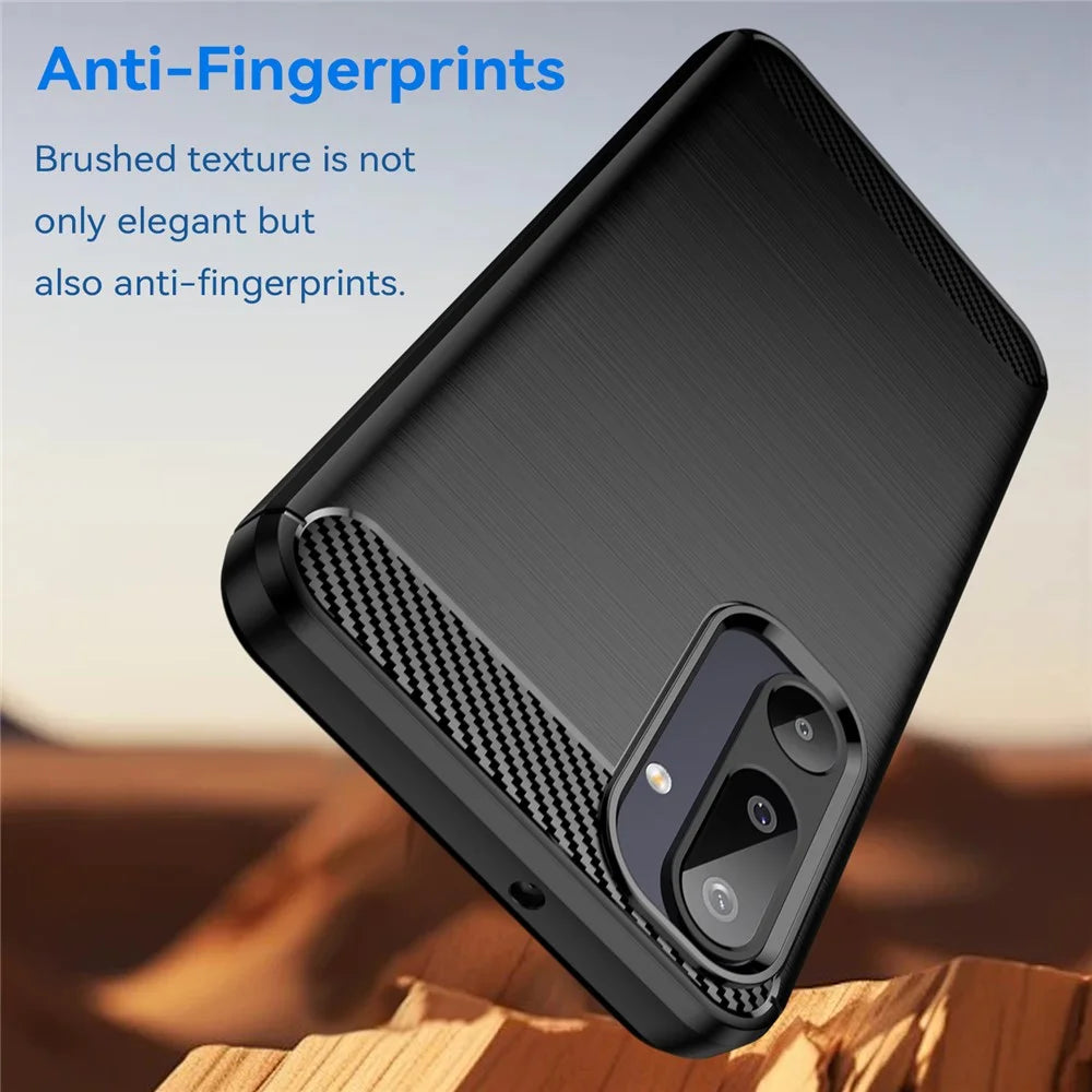 For Samsung Galaxy F36 5G / M36 5G / F16 5G / M16 5G Case Protective Phone Cover Carbon Fiber Texture Brushed - Black - 4