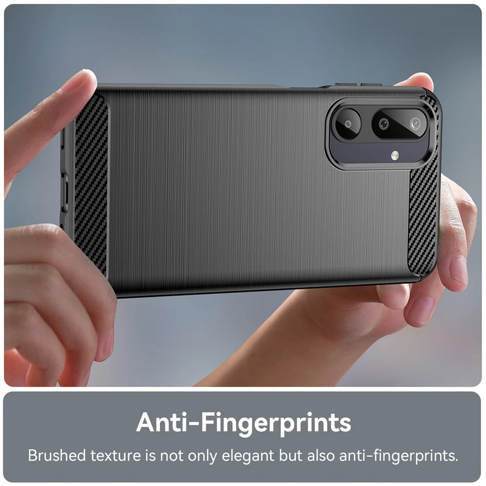 For Samsung Galaxy F36 5G / M36 5G / F16 5G / M16 5G Case Protective Phone Cover Carbon Fiber Texture Brushed - Black - 6