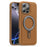 For iPhone 16 Pro Case Compatible with MagSafe TPU + PU Kickstand Phone Back Cover - Brown - 1