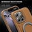 For iPhone 16 Pro Case Compatible with MagSafe TPU + PU Kickstand Phone Back Cover - Brown - 3