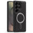 For Samsung Galaxy S25 Ultra Magnetic Case TPU + PU Kickstand Phone Back Cover - Black - 1