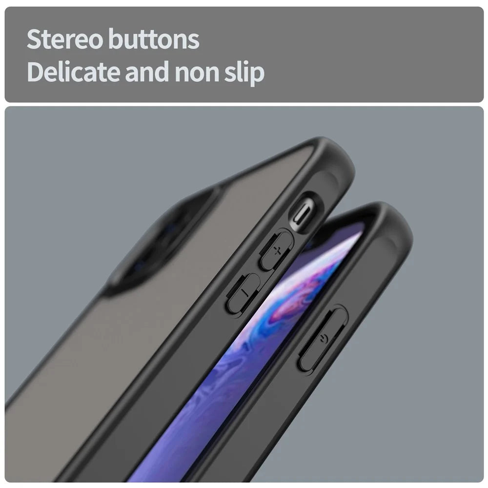 For iPhone 11 Case Drop Proof Airbags Frosted Translucent PC + TPU Phone Back Cover - Black - 7