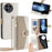 For OnePlus Ace 5 5G / 5 Pro 5G Case Mirror Wallet Leather Phone Cover with Chain Shoulder Strap - White - 1