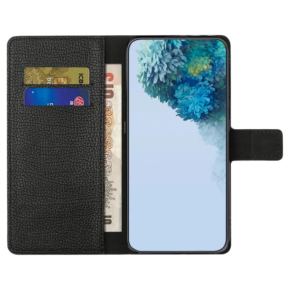 For Samsung Galaxy A07 4G / A06 5G / A06 4G Case PU Leather Wallet Phone Cover Litchi Texture, Black - 2