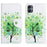 For Samsung Galaxy A07 4G / A06 5G / A06 4G Case Pattern Printing Cross Texture Leather Phone Cover - Green Tree - 1