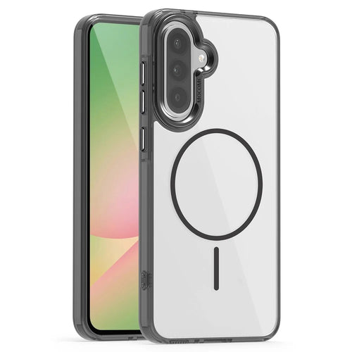 For Samsung Galaxy A36 5G / A56 5G Magnetic Case TPU PC Clear Phone Cover - Transparent Black - 1