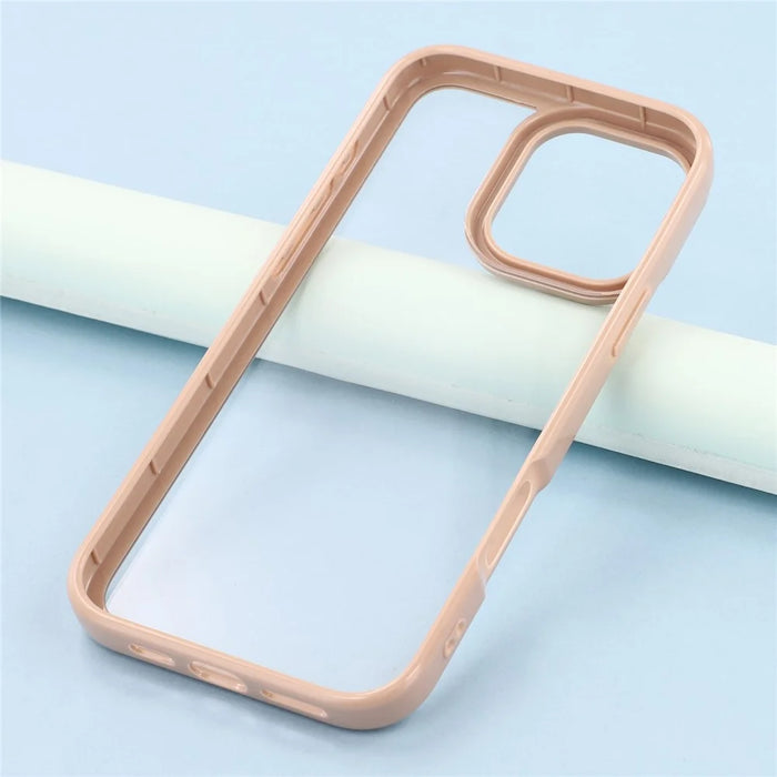 For iPhone 16 Pro Case Sparkling Rhinestone Decor TPU + PC Clear Phone Back Cover - Brown - 7