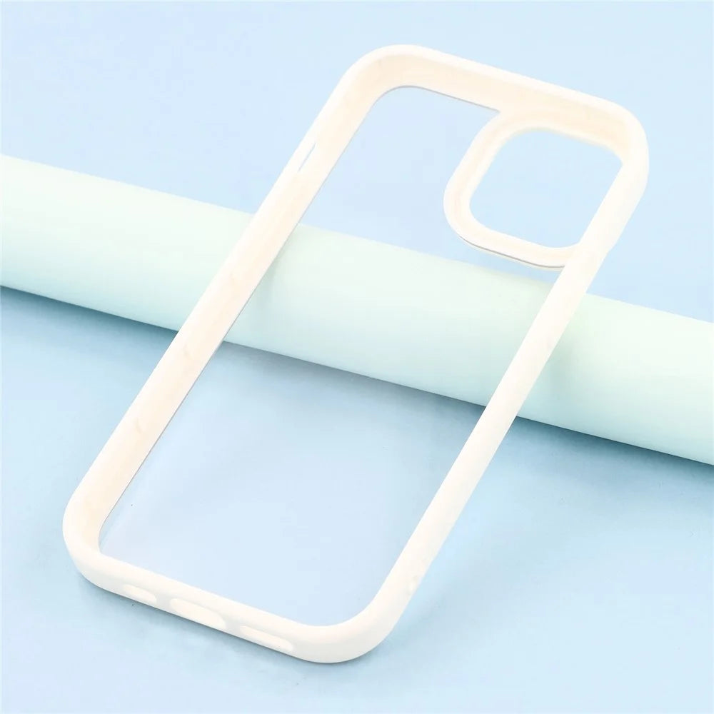 For iPhone 15 Case Sparkling Rhinestone Decor TPU + PC Clear Phone Back Cover - White - 7