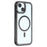 For iPhone 15 Case Compatible with MagSafe Sparkling Rhinestone Decor TPU + PC Clear Phone Back Cover - Black - 1