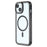 For iPhone 15 Case Compatible with MagSafe Sparkling Rhinestone Decor TPU + PC Clear Phone Back Cover - Black - 4