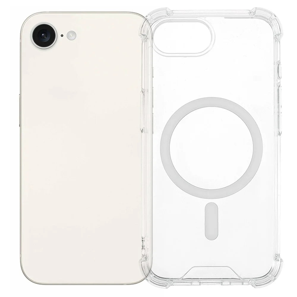 For iPhone 17e / 16e Clear Phone Case Compatible with MagSafe 1.5mm Shockproof Back Cover - 1