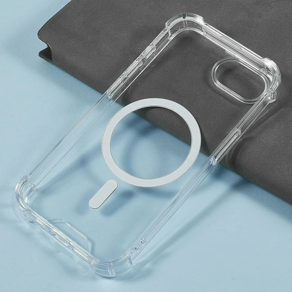 For iPhone 17e / 16e Clear Phone Case Compatible with MagSafe 1.5mm Shockproof Back Cover - 4