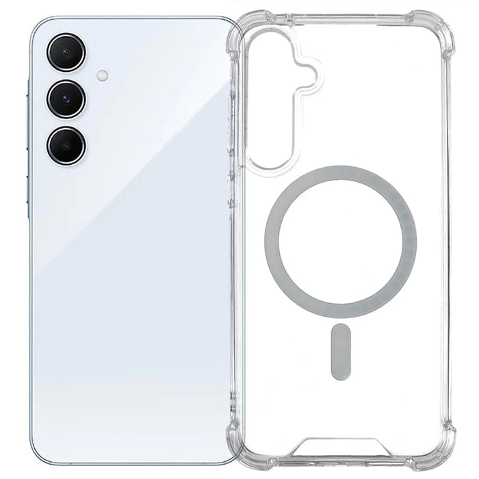 For Samsung Galaxy A55 5G Clear Phone Case Magnetic Case 1.5mm Shockproof Back Cover - 1