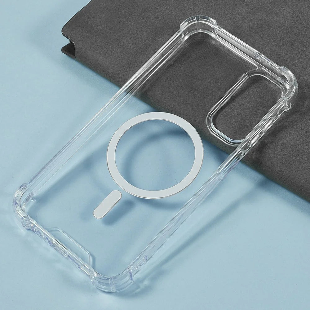 For Samsung Galaxy A15 4G  /  5G Clear Phone Magnetic Case 1.5mm Shockproof Back Cover - 4