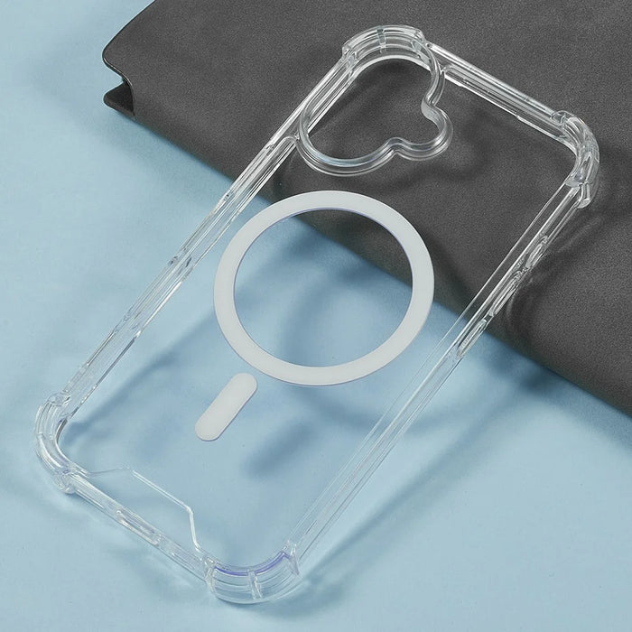 For iPhone 16 Clear Phone Case Compatible with MagSafe 1.5mm Shockproof Back Cover - 3