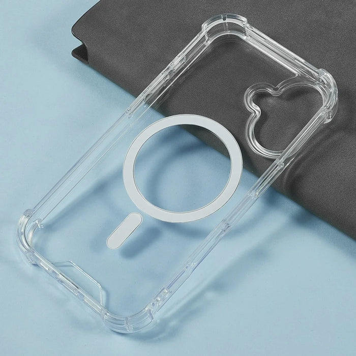 For iPhone 16 Clear Phone Case Compatible with MagSafe 1.5mm Shockproof Back Cover - 4