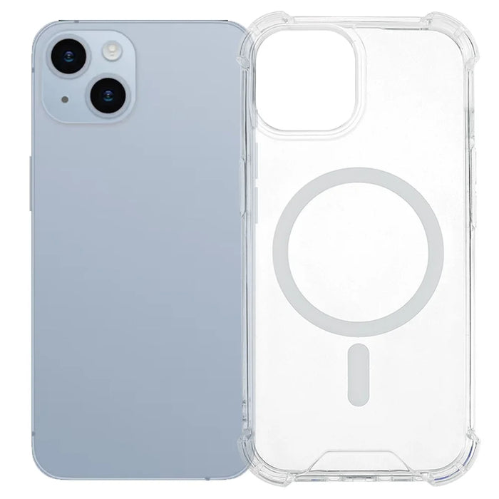 For iPhone 15 Clear Phone Case Compatible with MagSafe 1.5mm Shockproof Back Cover - 1