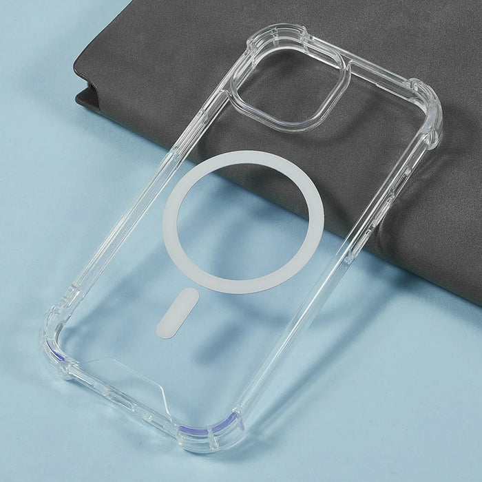 For iPhone 15 Clear Phone Case Compatible with MagSafe 1.5mm Shockproof Back Cover - 3
