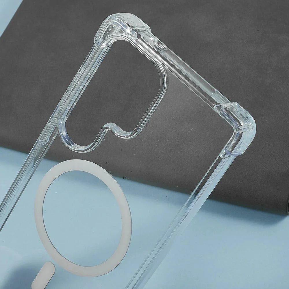 For Samsung Galaxy S25 Ultra Clear Phone Magnetic Case 1.5mm Shockproof Back Cover - 5