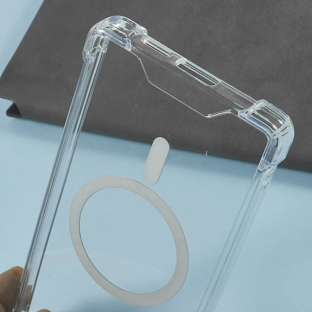 For Samsung Galaxy S25 Ultra Clear Phone Magnetic Case 1.5mm Shockproof Back Cover - 6