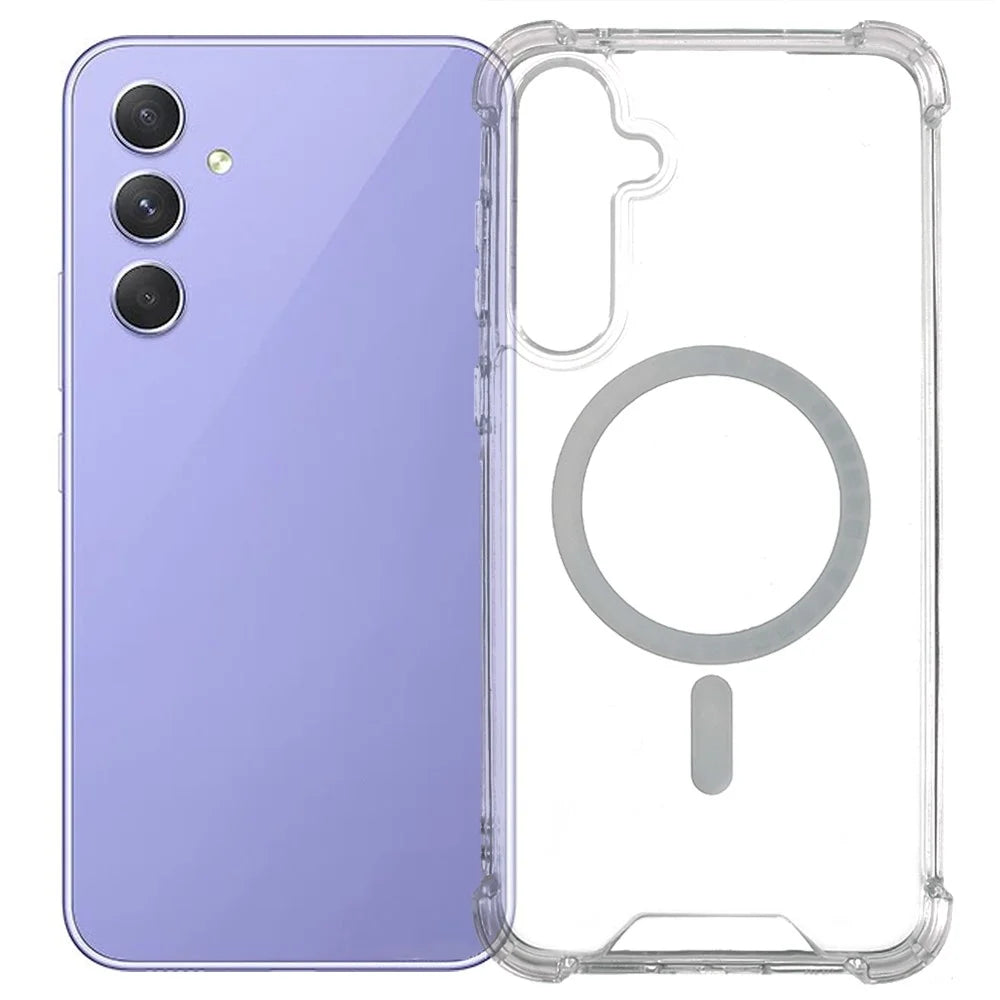 For Samsung Galaxy A54 5G Clear Phone Magnetic Case 1.5mm Shockproof Back Cover - 1
